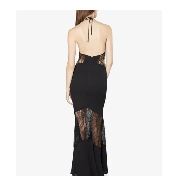 Fame and Partners Black Lace Panel Maxi Dress